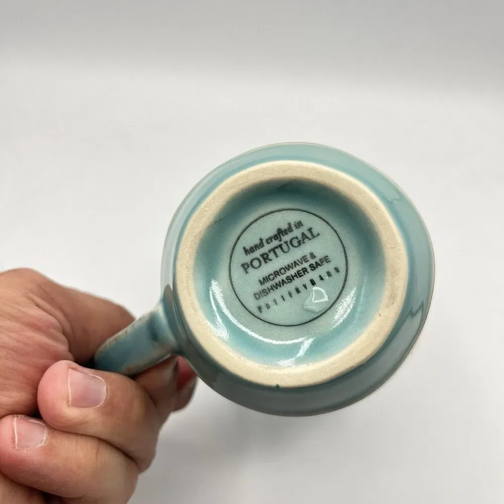 Pottery Barn Portugal Turquoise Mug Coffee Cup